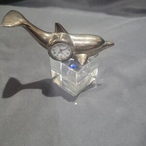 Vintage "Rumours" Dolphin Mini Clock Battery Operated Quartz Analog
